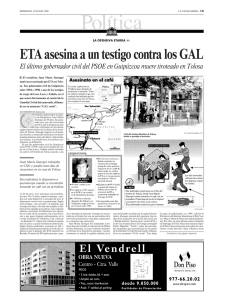 ETA asesina a un testigo contra los GAL El último gobernador civil