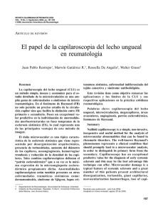 El papel de la capilaroscopia del lecho ungueal en reumatología