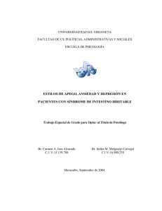 Estilos de Apego, Ansiedad y Depresión en Pacientes con