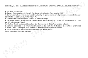 coroleu, a., ed.: classics i moderns en la cultura literaria catalana del