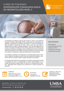 intervención fonoaudiológica en neonatología nivel ii curso de