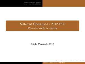 Sistemas Operativos - 2012 1erC