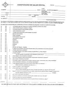 Page 1 @ CUESTIONARIO DE SALUD DENTAL: --——