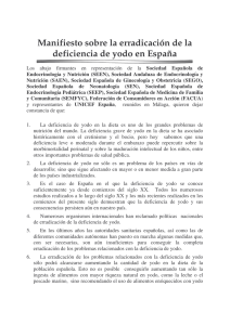 Manifiesto sobre la erradicación de la deficiencia de yodo en España
