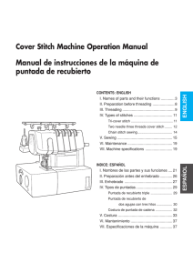 Cover Stitch Machine Operation Manual Manual de