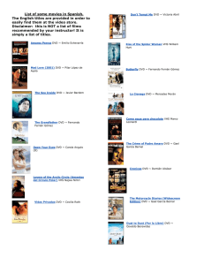 List of some movies in Spanish. The English titles are provided in