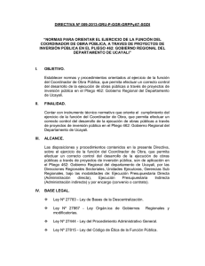 Directiva N° 0009-2013-GR UCAYALI-P-GGR-GRPPAT-SGDI
