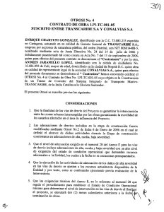 contrato de obra No. LPI-TC-001.05 - OTRO SI 4