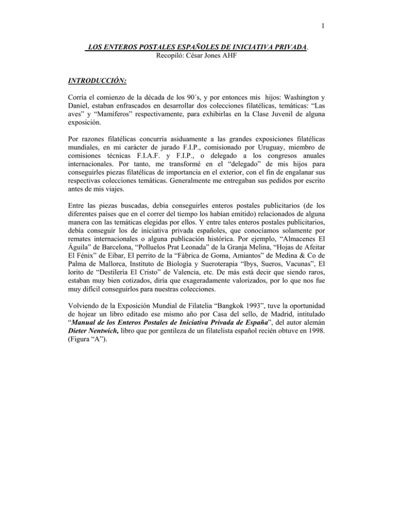 Los Enteros Postales Espa oles De Iniciativa Privada