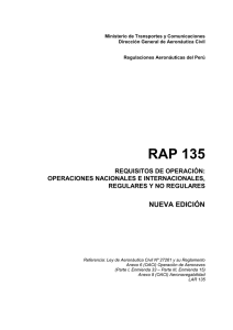 RAP 135 - Ministerio de Transportes y Comunicaciones