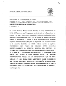 DIP. MIRIAM SALDAÑA cHÁIREZ - Asamblea Legislativa del Distrito