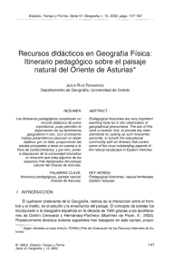 Recursos didácticos en Geografía Física: Itinerario pedagógico