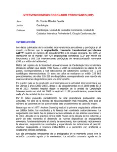 NTERVENCIONISMO CORONARIO PERCUTÁNEO (ICP)