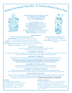 MASS SCHEDULE Nativity of the Blessed Virgin Mary Church St