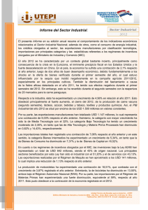 Informe del Sector Industrial. - Ministerio de Industria y Comercio