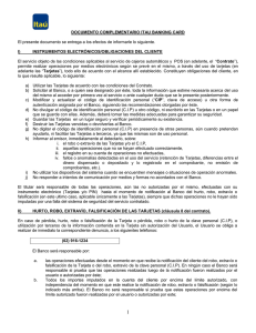 Documento complementario Itaú Banking Card