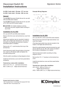 Disconnect Switch Kit Installation Instructions