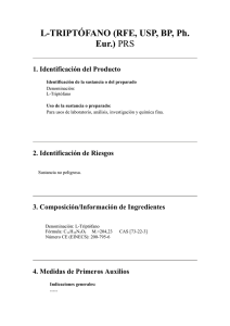 L-TRIPTÓFANO (RFE, USP, BP, Ph. Eur.) PRS