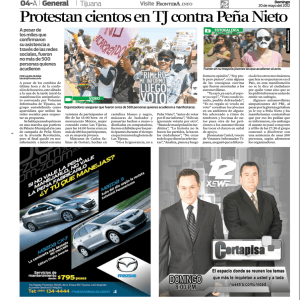 Protestan cientos en TJ contra Peña Nieto