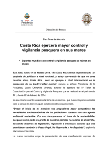 Costa Rica ejercerá mayor control y vigilancia pesquera en sus mares