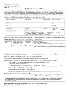 Oral Health Assessment Form T07