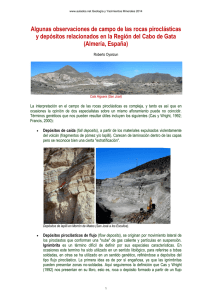 Rocas piroclásticas: definiciones de campo
