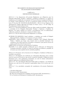Reglamento de Delegados Municipales del Municipio de Monterrey
