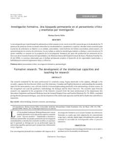 Investigación formativa. Una búsqueda permanente en el