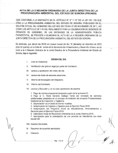 Acta de la X reunión Junta Directiva 16 diciembre 2015