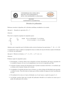 División de polinomios - Universidad de Costa Rica