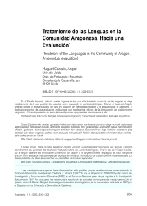 Tratamiento de las Lenguas en la Comunidad Aragonesa. Hacia