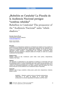 ¿Rebelión en Cataluña? La Fiscalía de la Audiencia Nacional