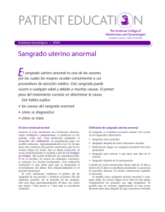 Patient Education Pamphlet, SP095, Sangrado uterino