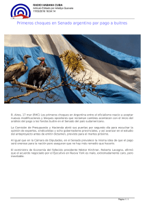 Primeros choques en Senado argentino por pago a buitres