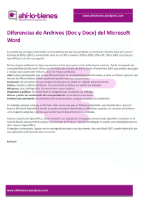 Diferencias de Archivos (Doc y Docx) del Microsoft