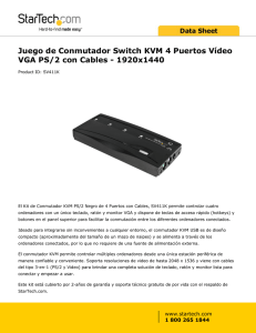 Juego de Conmutador Switch KVM 4 Puertos Vídeo VGA PS/2 con