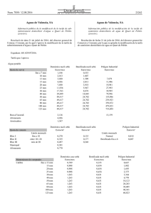 Información pública de la modificación de la tarifa de suministro