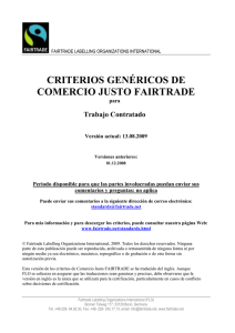 CRITERIOS GENÉRICOS DE COMERCIO JUSTO FAIRTRADE