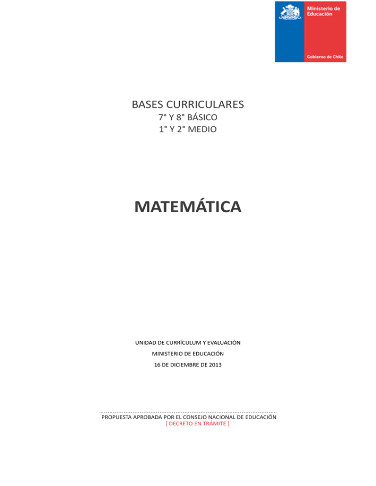 Bases Curriculares De Matemática