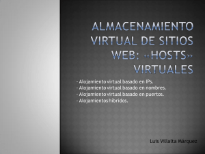 Almacenamiento virtual de sitios web: «Hosts» virtuales