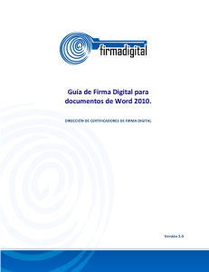 Guía de Firma Digital para documentos de Word 2010.
