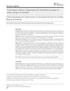 Características clínicas y diagnósticas de tuberculosis meníngea en