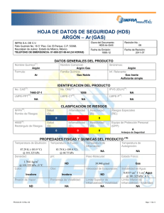 HOJA DE DATOS DE SEGURIDAD (HDS) ARGÓN – Ar(GAS)