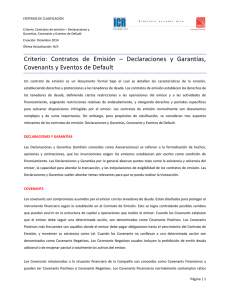 Criterio: Contratos de Emisión Declaraciones y Garantías