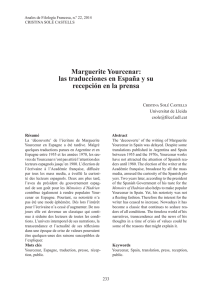 Marguerite Yourcenar: las traducciones en España y su recepción