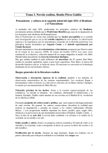 Tema 3. Novela realista. Benito Pérez Galdós