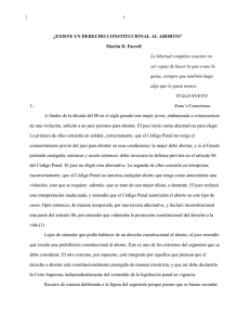 ¿EXISTE UN DERECHO CONSTITUCIONAL AL ABORTO
