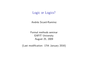 Logic or Logics? - Universidad EAFIT