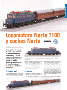 Locomotora Norte 7100 y coches Norte