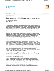 Opinión Buenos Aires y Washington: un nuevo rumbo